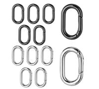 12 Pezzi Moschettoni Ovali a Molla Piccoli, Moschettone ad Anello in Metallo Piccola Clip, Fibbia a Molla Ovale per Zaini, Portafogli, Bagagli Cinghie, Borse Portamonete Fai Da Te