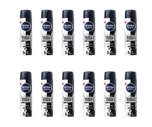 12 pezzi NIVEA MEN 48h INVISIBLE Black e White ORIGINAL deodorante uomo 150ml