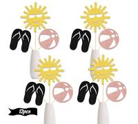 12 pezzi oro nero The Summer Beach Centrotavola Bastoni Estate Tema Pool Party Decorazioni Bastoni Beach Party Decorazioni Topper Centrotavola Per Piscina Party Decorazione Forniture