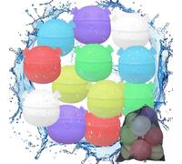 12 Pezzi Palloncini Acqua Riutilizzabili con Borsa Rete, Gavettoni Acqua Autosigillanti Forma Maialino, Bombes D'acqua Riempimento Rapido, Giochi Acqua Bambini Adulti,Giardino Estate Spiaggia