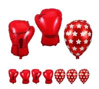 12 Pezzi Palloncini Decorativi per Festa di Boxe, Rosso in Film | Tema Realistico, Facile da Appendere, Effetto Visivo Vivace, per Compleanni e Attività Sportive