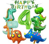 12 Pezzi Palloncini Dinosauri, Foil di Dinosauro Decorazioni Compleanno Dinosauri Palloncini Per Bambini Festa Nella Giungla Ragazzo Ragazza 3 4 5 Anno (4 années)