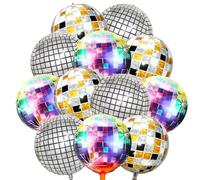12 Pezzi Palloncini Disco, palloncini compleanno, Palloncini Metallici a Specchio, Palloncini Foil Disco Anni '90 '80, Discoteca Decorazion, Accessori Vintage per Discoteche, Feste di Compleanno