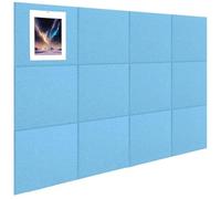 12 Pezzi Pannelli acustici autoadesivi,Pannello Fonoassorbente Quadrati,Insonorizzazione Stanza,Copertura 2.16㎡,Alta Densità 230kg/m³ NRC 0.95, Pannelli Fonoassorbenti Decorativi (Blu)