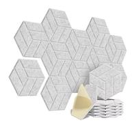 12 Pezzi Pannelli Fonoassorbenti Esagonali Autoadesivi assorbitori acustici Pannello fonoassorbente Esagonale Autoadesiva/Pannelli insonorizzanti per Pareti Porta Soffitto 30x26x0,9cm (Grigio argento)