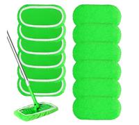 12 Pezzi Panni Riutilizzabili per Swiffer Sweeper Mop,25.4x11.5cm Cuffietta Microfibra per Swiffer,Straccio Lavapavimenti per Pavimenti Asciutti/Bagnati,Lavabili Panni Cuscinetti per Mocio di Ricambio