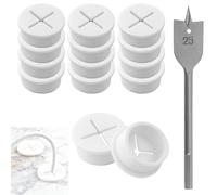12 Pezzi Passacavi Flessibili in Silicone Passacavo Bianco,25 mm,passacavo da scrivania, passacavo con 1 punta per scrivania, scuola, computer, ufficio