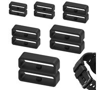 12 Pezzi Passanti per Cinturini in Silicone,Cinturino Orologio Gomma Nero per Sostituzione di Cinturini Anelli di Sicurezza Passante Cinturino Orologio in Silicone per Smart Watch (16/18/2/22/24/26mm)
