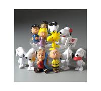 12 pezzi Peanuts Charlie Brown Snoopy Lucy Franklin Figure Cake Topper Set da gioco giocattolo
