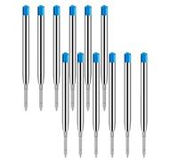 12 Pezzi Penna Refill, Ricariche Blu, Ricarica oleosa, Ricarica Penna a Sfera, Ricarica sostituibile in metallo da 100 mm, Compatibile con la maggior parte delle penne a sfera (Blu)