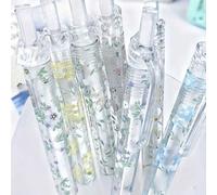 12 pezzi Penne a gel retrattili, 0.5mm, ricariche nere ad asciugatura rapida, design floreale, impugnatura comoda, lunghezza 14cm, scrittura fluida e leggera, calligrafia chiara e bella, adatte per di