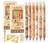12 Pezzi Penne Gel Cancellabili Capybara + 4 Pezzi Righelli Capybara, Capy-bara Set Penne Retrattili, Capy-bara Pen-ne Gel da 0,5 mm, Pe-nne Cancellabili Cartoon, Per Scuola, Ufficio, Aula, Casa