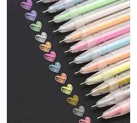 12 pezzi Penne gel metalliche, penne gel glitter iridescenti liquidi per colorare per adulti, doodle, disegnare, scrapbooking, realizzazione di biglietti, illustrazioni, design, journaling 12 confezio