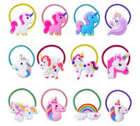 12 Pezzi per Capelli a Tema Unicorno, Elastici per Capelli, Regali di Compleanno, Accessori per Feste. Accessori per Costumi a Tema Unicorno. Riempitivi per Sacchetti di Caramelle. Colori Casuali