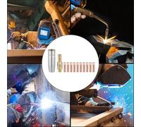 12 pezzi per kit di saldatura MIG accessori tra cui 10 punte 0 8/1 0mm, ugello gas e diffusore adatto per torce AK15 MB15 su per macchine MIG MAG (1,0 mm)