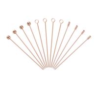 12 Pezzi Perle/Anello/Cilindro Spiedini Acciaio Inox 10 cm Rosa Oro per Cocktail