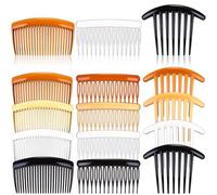 12 Pezzi Pettine per Capelli Laterali in Plastica Pettine Francese Fermagli per Capelli Decorativi Pettini Fermacapelli Accessori per Capelli Fini Donne(7 Denti, 15 Denti, 23 Denti)