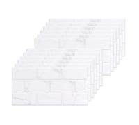 12 Pezzi Piastrelle Adesive Cucina, Piastrelle Adesive Pavimento, Piastrelle Bagno per Cucine, Bagni, Arte Murale e Decorazione D'Interni(Bianco)