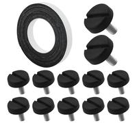 12 pezzi piedini regolabili per mobili, piedini regolabili, filettatura regolabile livellatori, nero, rotondo, con 1 protezione pavimento, per tavoli e sedie, armadi, mobili da esterno, soggiorno