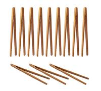 12 Pezzi Pinze di Bambù Pinza per Toast in Legno Pinze da Cucina Riutilizzabile per Cucinare Pane Tè alla Frutta e Sottaceti, 18cm
