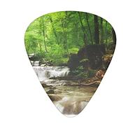 12 pezzi plettri per chitarra alberi paesaggio foresta cascata 3 diversi spessori, per chitarra acustica, chitarra elettrica, basso