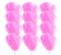12 Pezzi Pom Poms Rosa in Plastico Manico, per Danza e Cheer Squad | Festa Scuola Decor, Premio Cheerleading Pom Poms, Pom Pom Kit Gioco, Festa Decorazioni, Giochi per Feste