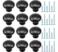 12 Pezzi Pomelli per Mobili, Nero Pomelli per Cassetti, Pomelli Cucina Con 2 Dim