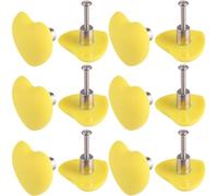 12 Pezzi Pomello a Cuore Giallo in Lega e PVC | Finitura Liscia e Lucida, per Credenze e Librerie, Stile Elegante, Rapido Rinnovo Mobili