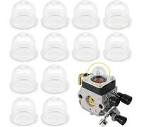 12 pezzi pompa per primer, pompa per carburante, pistone, primer bulb, olio per carburatore, per tosaerba, taglierino, trimmer, motosega, taglierino, siepe, trasparente