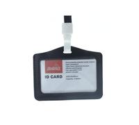 12 Pezzi Porta Badge Con Corda In Pelle PU Nero Interno 85X54mm