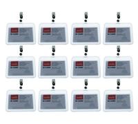 12 Pezzi Porta Badge In PVC Rigida Con Clip Interno 85X54mm Materiale :