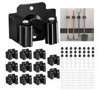 12 Pezzi Porta Scope Parete, Portascope Muro Appendibile Acciaio Inossidabile, Organizer Attrezzi Giardino Robusto Montaggio, Portascopa per Cucina, Garage, Giardino, Bagno, Casa, Terrazza, Ufficio