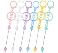 12 Pezzi Portachiavi a Moschettone con Perline, Accessori | Perline in Plastica, Metallo e Lega, Stile Moderno e Colorato, per Borse e Portachiavi Personalizzati