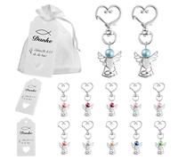 12 Pezzi Portachiavi Angelo Bomboniere Ciondolo Angelo Custode Sacchetti Confetti con Portachiavi Angelo Angeli Bomboniere Comunione Cresima Matrimonio Battesimo Prima Comunione