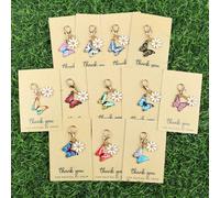 12 pezzi Portachiavi colorati a tema farfalla e margherita, design alla moda con tema animali, adatti come ciondoli per borse, regali perfetti per la Festa della Mamma, la Festa del Papà, la laurea, d
