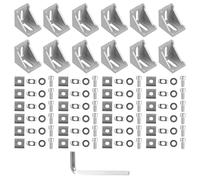 12 Pezzi Profilo Angolare in Alluminio 30X30 mm, Staffa Angolare in Lega di Alluminio, Connettore a 90 Gradi con Viti e Dadi, per Fissaggio e DIY Modulo