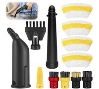 12 pezzi pulitore a vapore accessori per Kärcher Easyfix SC1 SC2 SC3 SC4, set di ricambio con ugello allungato, spazzola rotonda, spazzola per fughe, panni in microfibra, raschietto per pulitore a