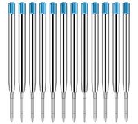 12 Pezzi Refill Penna A Sfera,Ricariche Sostituibili In Metallo,Ricariche Biro In Metallo Per Formato G2,Ricarica Universale G2,Per Lavoro Quotidiano,1mm (Blu)