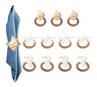 12 pezzi resina stelle marine portatovaglioli per creare tema spiaggia Seahorse portatovaglioli facile da fissare conch tovagliolo anello per il ristorante