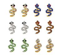 12 Pezzi Rhinestones per Unghie Serpente 3d in Lega, Decorazione | Unghie Artificiali e Naturali, Effetto Elegante, Facile da Usare, per Nail Art Fai