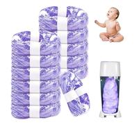 12 Pezzi Ricarica Mangiapannolinii, PARPAT 4,5m Sacchetti Mangiapannolini Antiodore Inodore Addensata Buste Ricarica Mangia Pannolini per Littycat, Twist & Click (Viola)