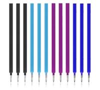 12 Pezzi Ricariche Cancellabili Compatibili con Legami (6Blu Cristallo, 2Azzurri, 2Neri, 2Viola) punta della penna 0,7mm,facili da cancellare, per la scuola e la vita di tutti i giorni,altezza 13cm
