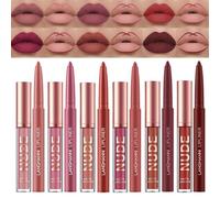 12 pezzi rossetto liquido opaco vellutato + matita per labbra 6 pezzi kit lucidalabbra lunga durata impermeabile (12 pezzi)