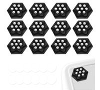 12 Pezzi Rotelle per Mobili Piccole, Autoadesive Potelle Pivotanti per Mobile, Mini Ruote per Spostare Mobilis, Ruote 360°Girevoli con 7 Sfere, per Spostare Mobili Piccole, Comodini e Cestini(Nero)