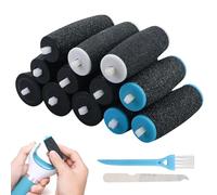 12 Pezzi Rulli Ricambi Compatibile con S-choll Velvet Smooth, 3 Tipi di Rugosità, Pomice Piedi Rullo Ricarche per Pedicure Elettrico, Rimuovi Calli, Ricambio Testine, Esfoliante (2 Forme)