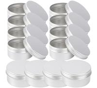 12 pezzi Scatola for crema in alluminio Contenitori for balsamo for labbra in alluminio Barattoli di latta con coperchio a vite Contenitore in metallo di latta riutilizzabile a vite con coperchio Como