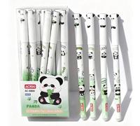 12 pezzi/Scatola Penne gel a forma di panda, penne cancellabili a forma di gatto e giraffa, penne creative a forma di unicorno che scompaiono ad alta temperatura, penne a per scrivere e disegnare Tagl