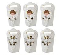 12 pezzi Scatole di carta portatili per caramelle e regali per feste religiose, bomboniere per battesimo, festa di nascità, con la scritta "Dio ti benedica" Piccione bianco-12 pezzi,Angelo-12PZCarta t