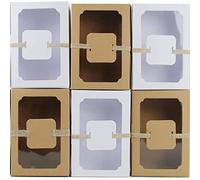 12 Pezzi Scatole Regalo con Finestra, Scatole per Biscotti, Scatole per Caramelle in Cartone con Finestra, con 12 Carte di Carta e un Rotolo di Spago, 2 Colori, per Dolci, Torte, Torte