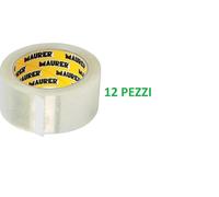 12 PEZZI SCOTCH MAURER IMBALLAGGIO PER PACCHI NASTRO ADESIVO 50MMX66M TRASPARENT